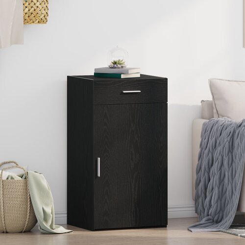 VidaXL Komoda Crni Hrast 30x42,5x93 cm Konstruirano drvo Slike