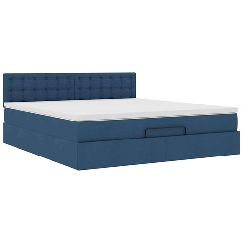 VidaXL Otomanski krevet s madracem plavi 180x200cm od tkanine Slike