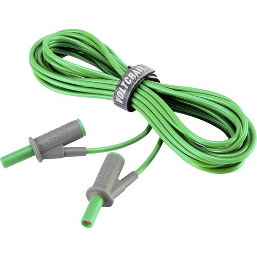 Voltcraft Visokofleksibilni varnostni merilni kabel [lamelni vtič 4 mm - lamelni vtič 4 mm] 5 m zelene barve MSB-501 10 A, (20422890) Cene