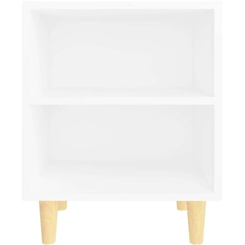 vidaXL noćni ormarić s nogama od masivnog drva bijeli 40 x 30 x 50 cm Cene