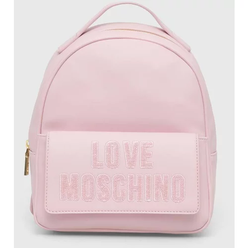 Love Moschino Ruksak za žene, boja: ružičasta, mali, s aplikacijom