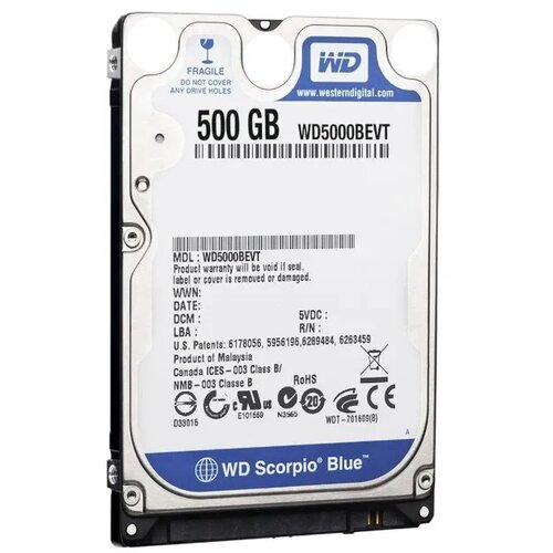  HDD 2.5 * 500GB WD5000BEVT BLUE scorpio 5400rpm 8mb SATA 9.5mm Cene