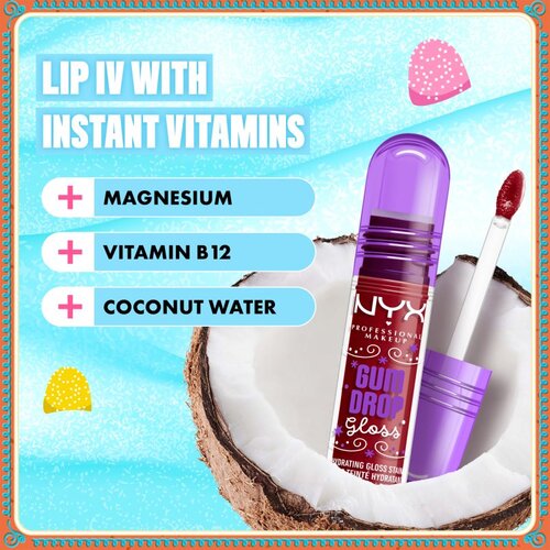 NYX Professional Makeup Gingerbaddie Land Gum Drop sijaj za ustnice odtenek 03 Cranberry Splash 1 kos Slike