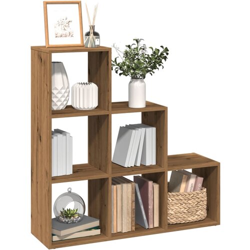 vidaXL Pregrada s knjižno omaro 3-nadstropna artisan hrast 99x29x99 cm Cene