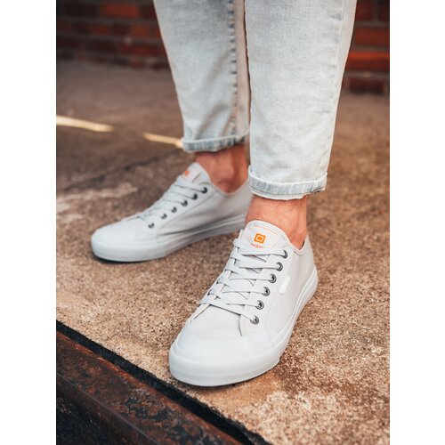 Ombre Men's short sneakers monocolor - gray Cene