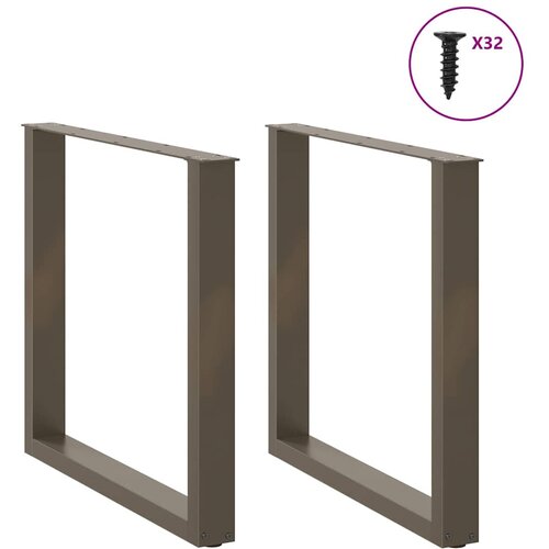  Noge za blagovaonski stol U-oblik 2 kom Prirodni čelik 90 x (72-73) cm Čelik Slike