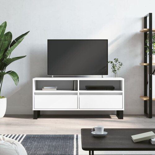 TV ormarić bijeli 100 x 34,5 x 44,5 cm od konstruiranog drva Slike