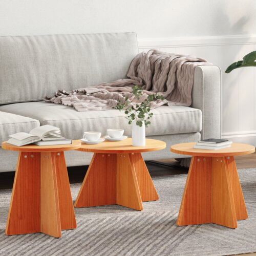 3 pcs Vosak smeđa 49 x 49 x 30 cm Čvrsta borova drva Cijene