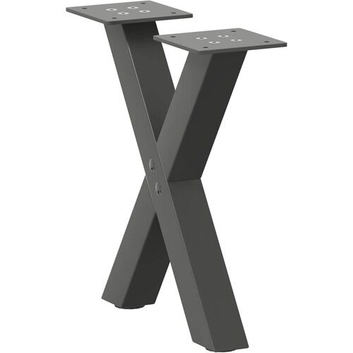  Noge za klub stolić u obliku slova X, 2 kom, antracit, 37 x (30-31) cm, čelik Cene