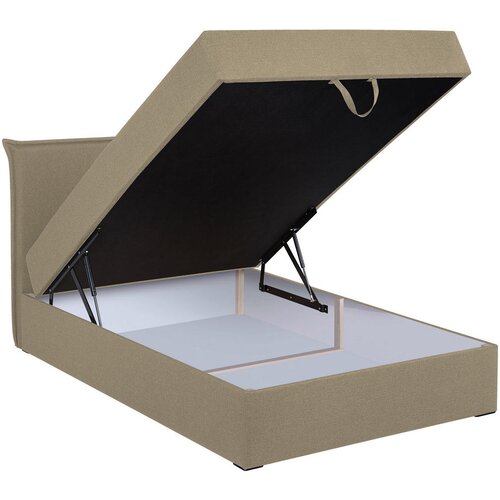 MID.YOU POSTELJA Z VZMETNICO 120 cm x 200 cm , tekstil, leseni material bež Slike