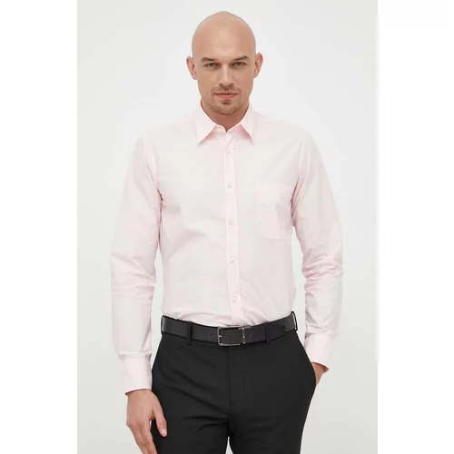Boss Pamučna košulja ORANGE za muškarce, boja: ružičasta, regular, s klasičnim ovratnikom
