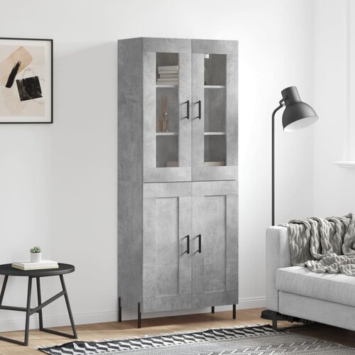 vidaXL Visoka komoda betonsko siva 69,5x34x180 cm inženirski les Cene