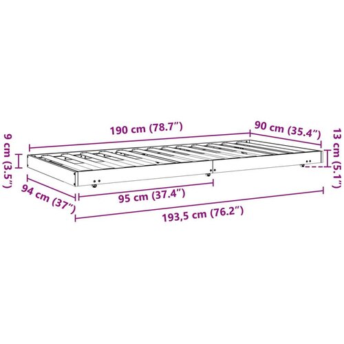  Okvir za krevet Vosak smeđa 90 x 190 cm Slike