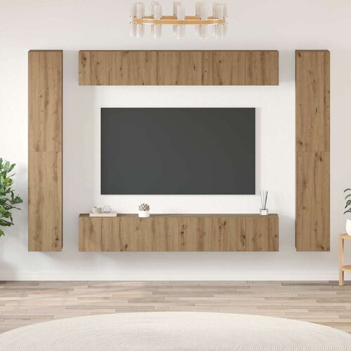  Komplet TV omaric 10 pcs Umetni hrast Konstruiran les - - Rjava - 109.9 - 30,5 x 30 x 90 cm - 2025-vidaXL-Uvoz_2 Cene