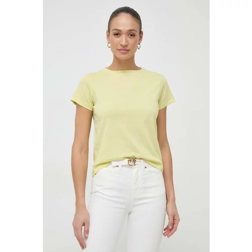 Pinko Pamučna majica za žene, boja: žuta