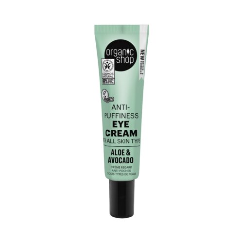 Organic Shop anti-puffiness eye cream aloe & avocado Cene