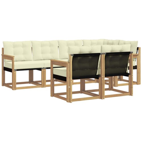 vidaXL Zunanja garnitura za sedenje z blazino 7 pcs Bela in krem, (5000269275) Cene