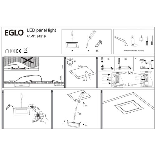Eglo 94519 - Ugradno stropno LED svetlo FUEVA 1 LED/2,7W/230V Slike