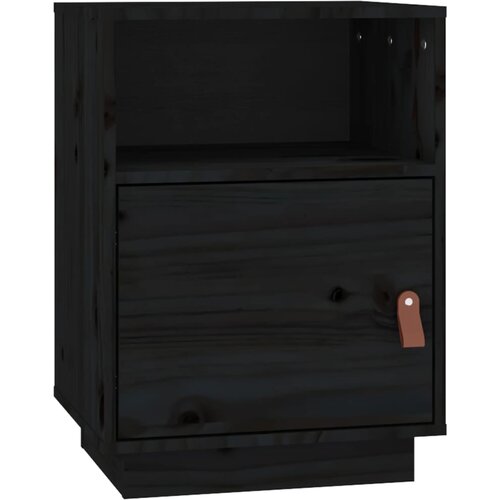 Maison Chic Nočna omarica - Nočna miza črna 40x34x55 cm trdna borovina, (21686866) Cene