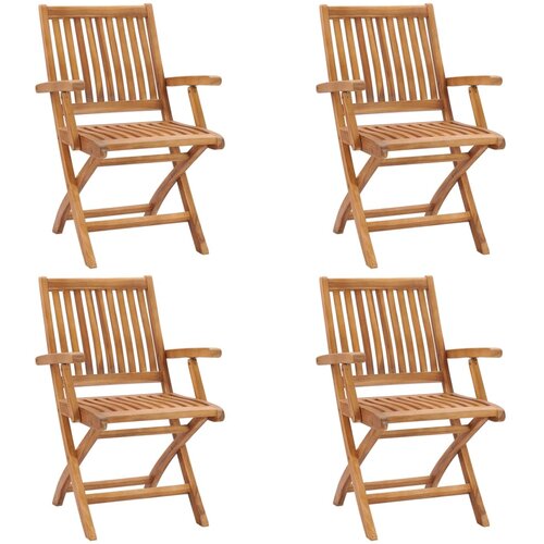  Sklopive vrtne stolice 4 kom od masivne tikovine Slike