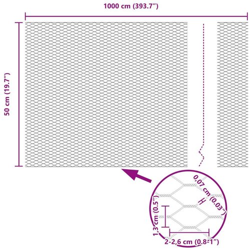  Heksagonalna ograda Zelena 0.5x10 m Čelik Slike