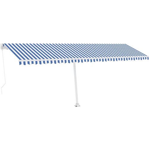 vidaXL Ročno zložljiva tenda z LED lučmi 600x350 cm modra in bela, (20728778) Cene