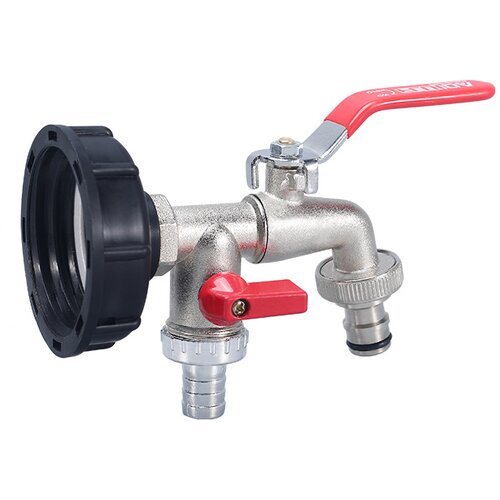 INF IBC Tote Valve - 4-smerni adapterski pokrov s pipo iz zlitine in teflonskim trakom, (21275605) Cene