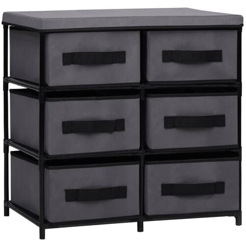 VidaXL Omarica za shranjevanje s 6 predali 55x29x55 cm siva iz jekla, (20611479) Slike