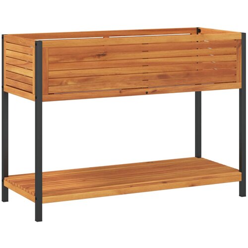 Maison Chic Vrtno cvetlično korito - Cvetlični Lonec s polico 110x45x80 cm akacija in jeklo, (21789400) Cene