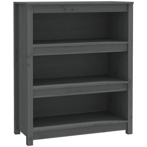 Maison Chic Knjižna omara - Knjižni regal siva 80x35x97 cm trdna borovina, (21723438) Slike