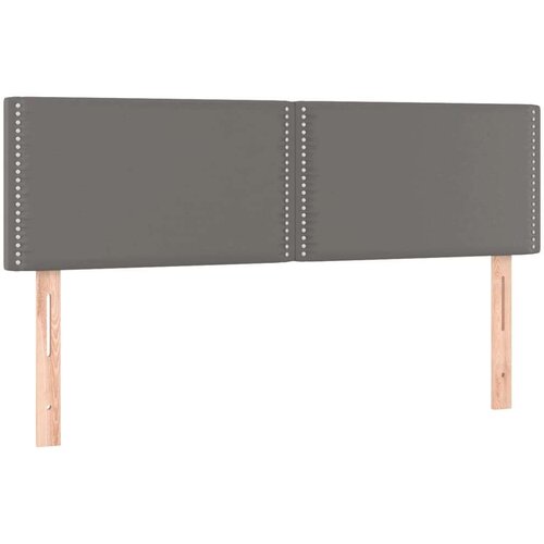  Krevet s oprugama i madracem sivi 140x190 cm od umjetne kože Slike