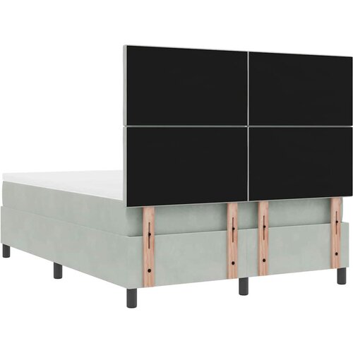  LED Box Spring Krevet Svijetlo siva 160 x 200 cm Bar&amp;scaron;un Slike