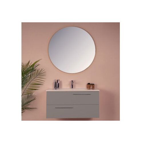 Hanah home Set kupaonskih ormarića s umivaonikom i ogledalom, 2 dijela, sivi Slike