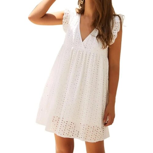 Vivva Ohlapna čipkasta poletna obleka | BELLACHIC Bela L/XL, (21297598) Slike