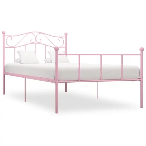  za krevet ružičasti metalni 100 x 200 cm
