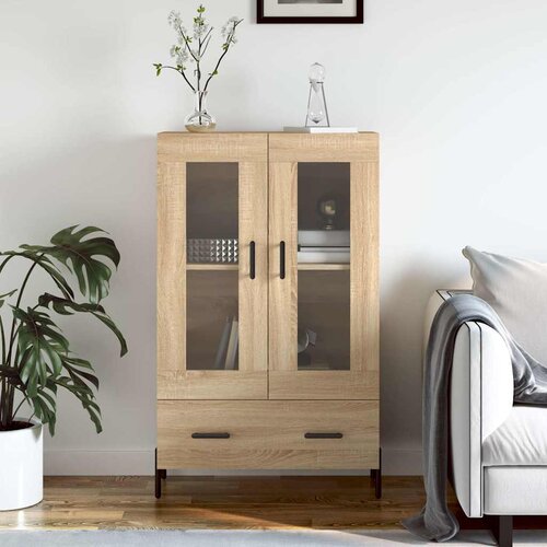  Visoka komoda boja hrasta 69,5 x 31 x 115 cm konstruirano drvo Slike