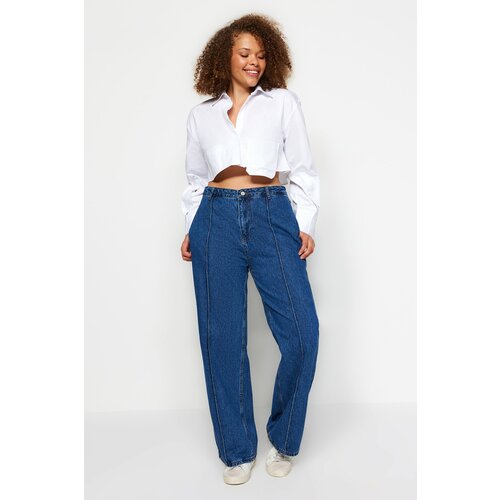 Trendyol Curve Plus Size Jeans - Blue - Wide leg Cene