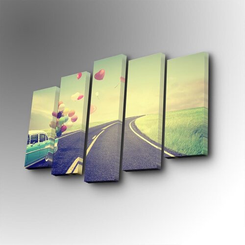 Wallity 5PUC-126 multicolor decorative canvas painting (5 pieces) Cene