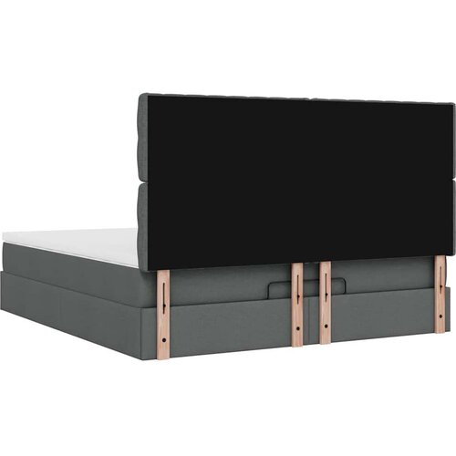 VidaXL Otomanski krevet s madracem tamnosivi 160x200cm od tkanine Slike
