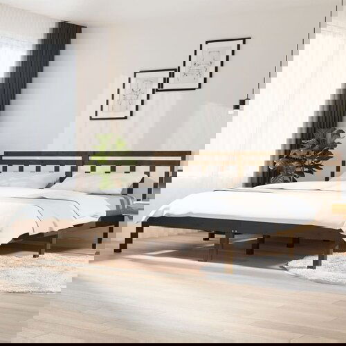 The Living Store Posteljni okvir medeno rjav iz borovine 200x200 cm - Posteljni Okvir, (21526515) Slike