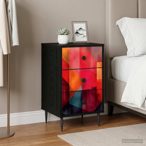  Noćni ormar HEESCH Crni hrast 36 x 33 x 61 cm Konstruirano drvo Cijene