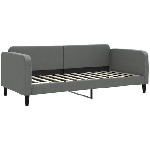  Dnevni krevet s madracem tamnosivi 90 x 200 cm od tkanine Slike