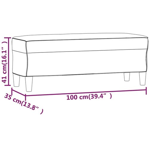  Klupa svjetlosiva 100 x 35 x 41 cm bar&amp;scaron;unasti Slike