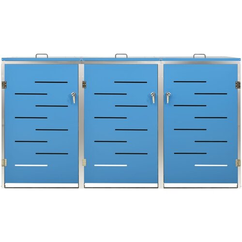  Spremi&amp;scaron;te za tri kante za smeće 207 x 77,5 x 112,5 cm čelično Slike