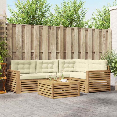  Set vanjskih sofa 5 kom. Bijela i krem Poliester Cene
