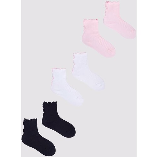 Yoclub Kids's Girls' Socks With Frill 3-Pack 2 Slike