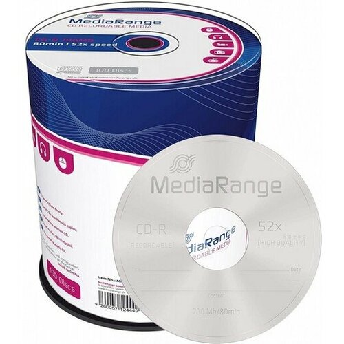 Mediarange MEDIA RANGE CD-R 700MB 52x Cake 100 - MR204 CD-R 650 – 700 MB Slike