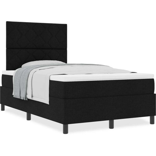 VidaXL Box Spring Krevet s Madracem Crni Mali Dvojni Tkanina Slike