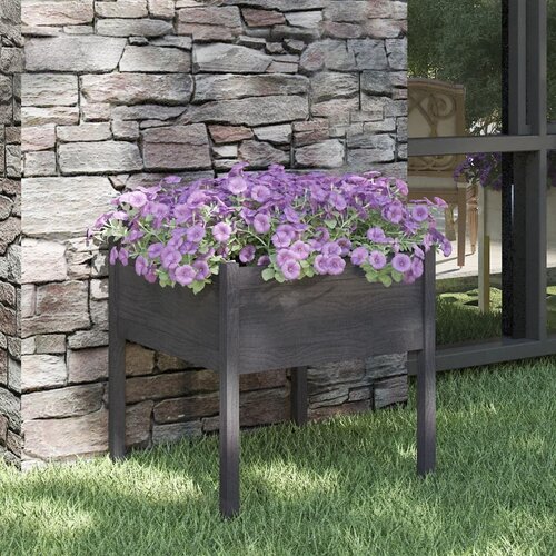 VidaXL Vrtna sadilica siva 70 x 70 x 70 cm od masivne borovine Slike