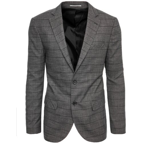 DStreet Men's single-breasted black plaid jacket Slike